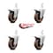 Service Caster 4 Inch High Temp Glass Filled Nylon 3/4 Inch Stem Caster Set Total Lock Brake SCC-SQTTL20S414-GFNSHT-34-4 - alternate 2